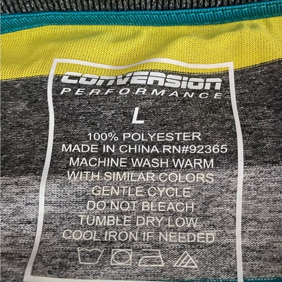 Men’s Multi Color Short Sleeve Polo Shirt Size L, 100% Polyester Material - Picture 4 of 6